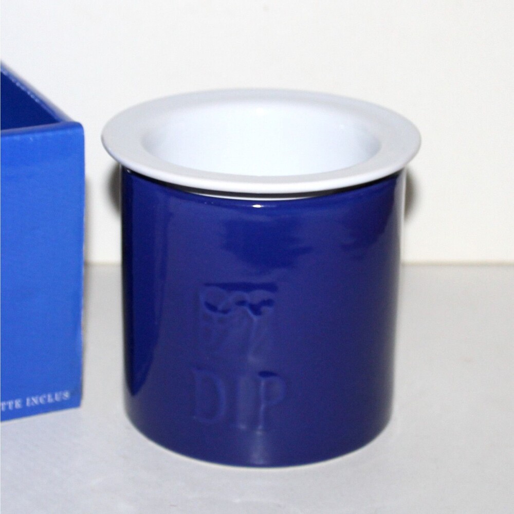 Gourmet Village Dip Chiller Cobalt Blue White 2 piece Bistro Collection NEW